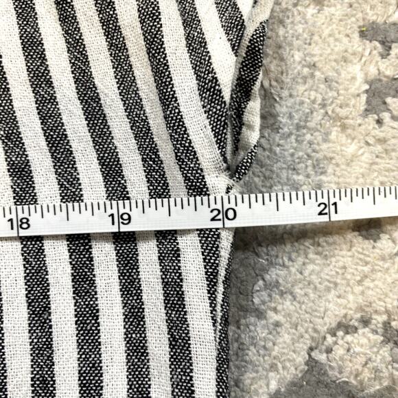 Madewell Linen Button-Back Tee Shirt Shift Dress w/ Pockets Striped Size Small - Picture 8 of 10